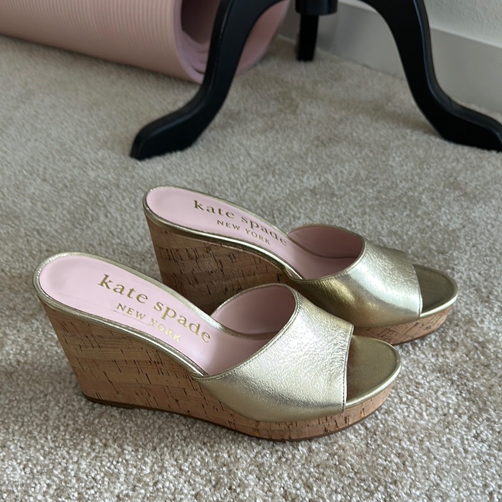 Kate Spade Gold Wedge Sandals